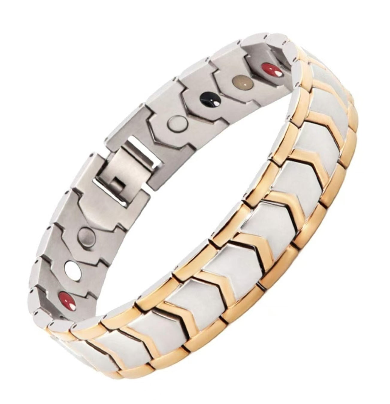 Silver& Gold Magnetic Therapy Bracelet - Classic Series