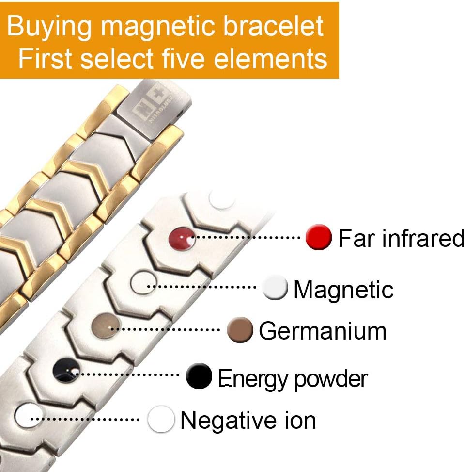 Silver& Gold Magnetic Therapy Bracelet - Classic Series