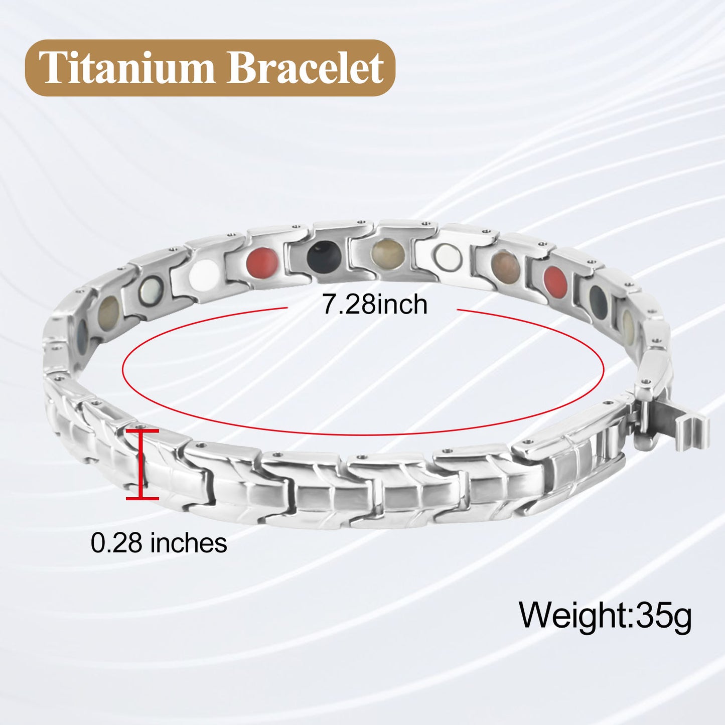 Snake Shape Magnetic Therapy Bracelet - Titanium Series