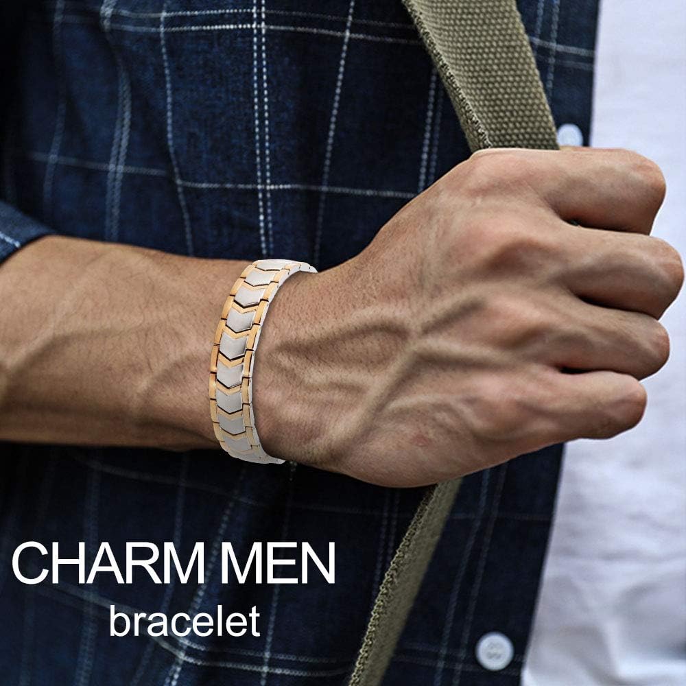 Silver& Gold Magnetic Therapy Bracelet - Classic Series