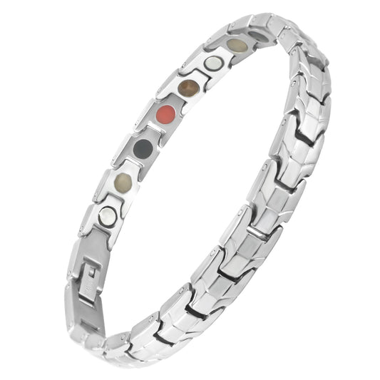 Snake Shape Magnetic Therapy Bracelet - Titanium Series