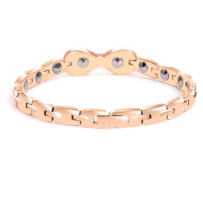 Elegant Rose Gold Magnetic Therapy Bracelet with Crystal Bowknot Accent