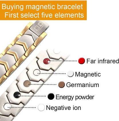 Silver& Gold Magnetic Therapy Bracelet - Classic Series