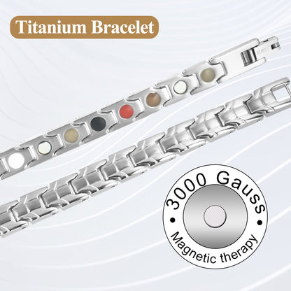 Snake Shape Magnetic Therapy Bracelet - Titanium Series