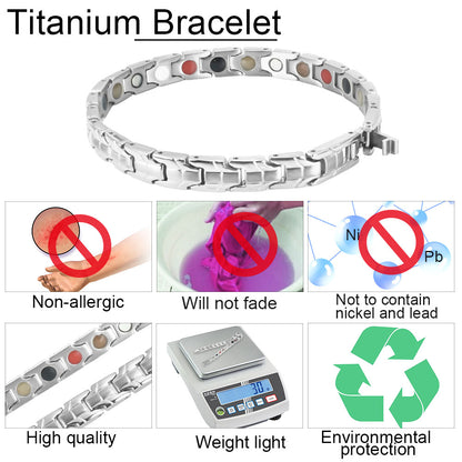 Snake Shape Magnetic Therapy Bracelet - Titanium Series