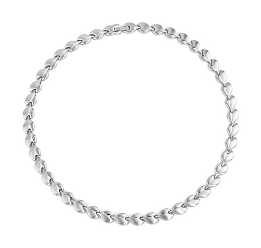 Elegant Silver Magnetic Therapy Necklace for Women
